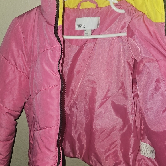 Nordstrom Kids Pink Puffer Coat with Yellow Lining - Picture 8 of 8
